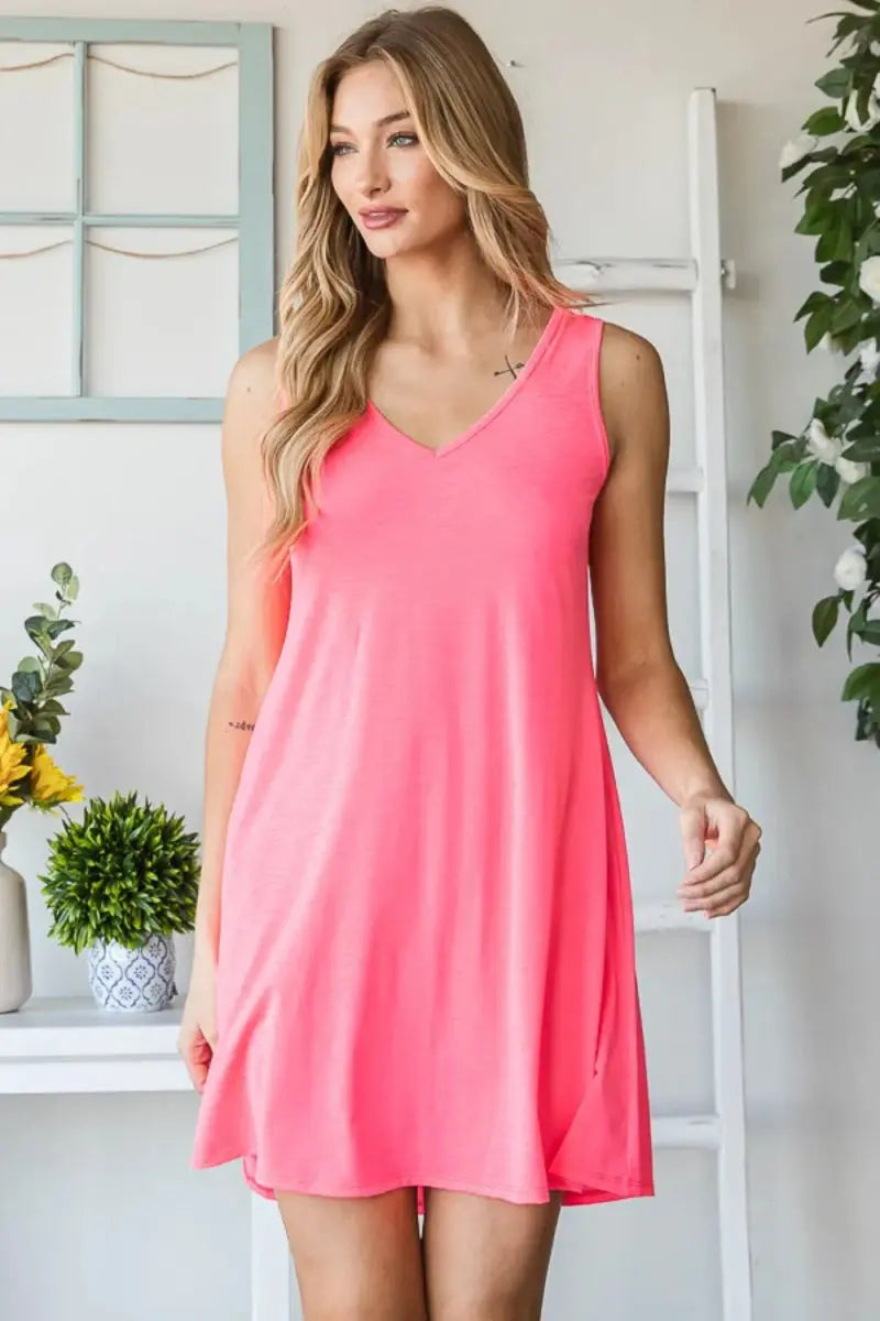 Dresses Trendsi Heimish V-Neck Mini Dress Women's Casual Tank Dress with Pockets