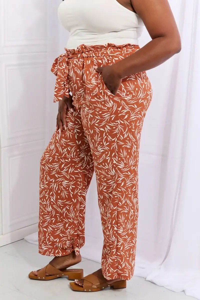 Lovesalve WS Heimish Red Orange Geometric Pants Women's Casual Trousers - Comfy & Stylish