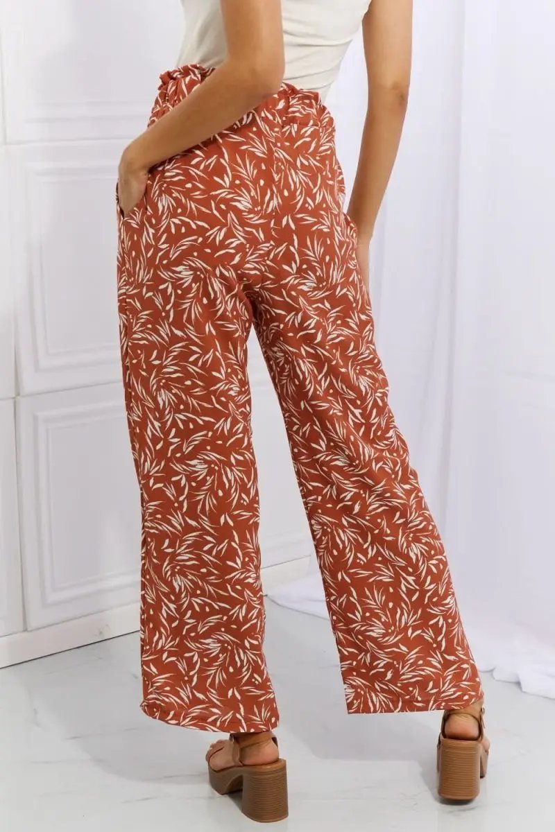 Lovesalve WS Heimish Red Orange Geometric Pants Women's Casual Trousers - Comfy & Stylish