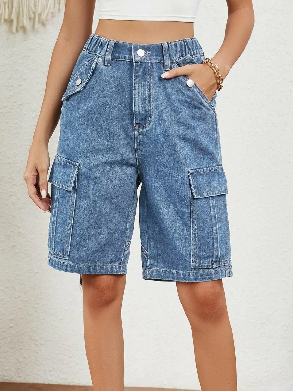 Trendsi Jeans & Denim - Premium Chic high-rise denim shorts