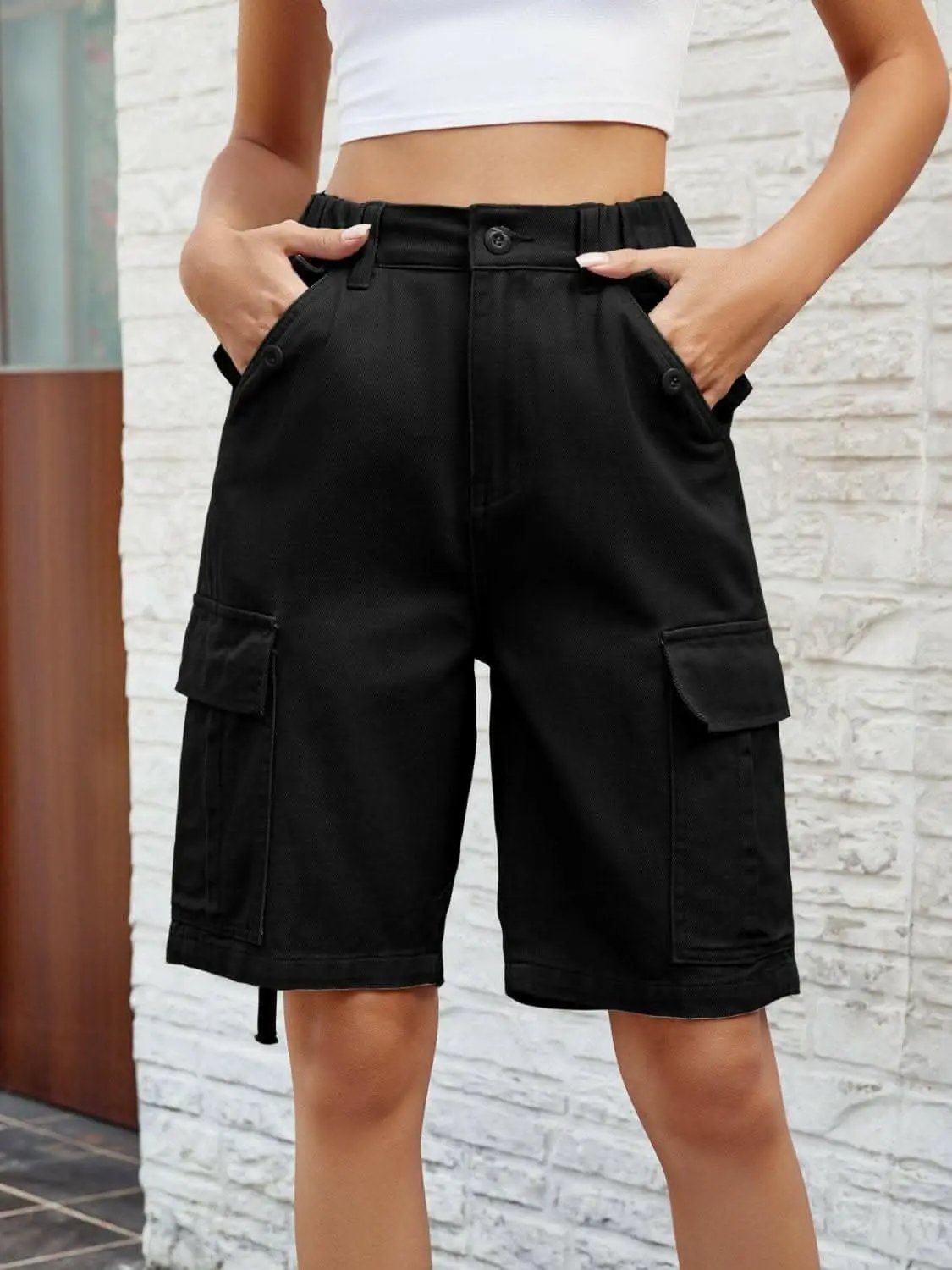 Trendsi Jeans & Denim - Premium Chic high-rise denim shorts