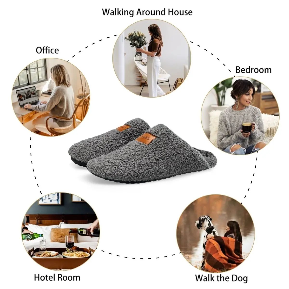 Shoes Love Salve Furry Slippers Women's/Men's Indoor Home, Yoga Socks - Cozy & Comfy