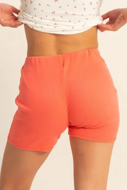 Trendsi Ribbed Biker Shorts Women's Activewear High Waist Fitted USA Ship