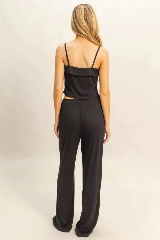 Women's Loungewear Set - Rib Knit Two Piece - Cozy Comfort