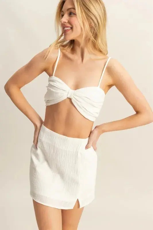 Women's Two-Piece Set - Ruched - Party Club Mini Skirt & Top