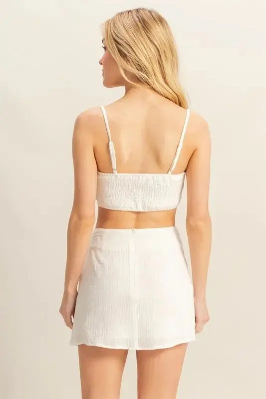 Women's Two-Piece Set - Ruched - Party Club Mini Skirt & Top