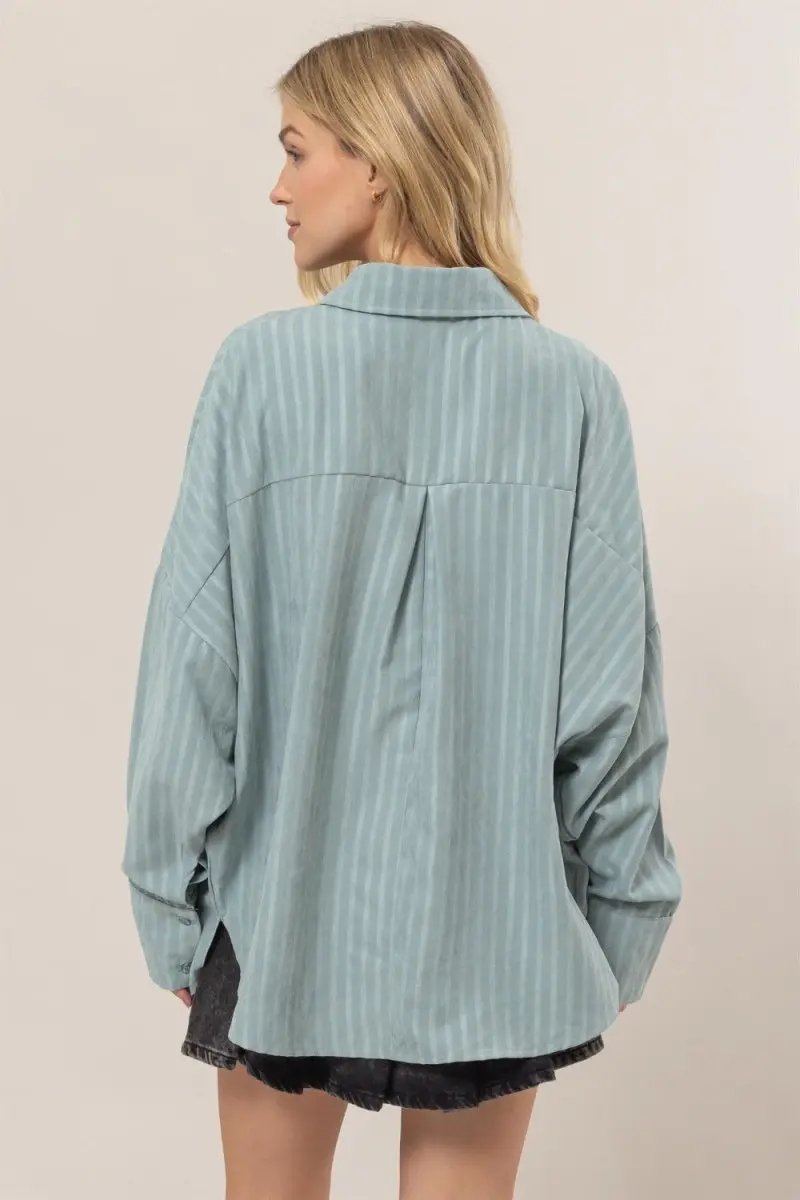 Accessories Trendsi Stripe Oversized Shirt Women's Casual Button Down Top - Comfy Fit