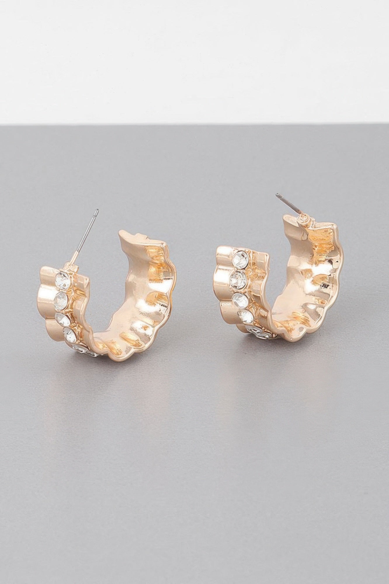 Jeweled Lace Hoop Earrings