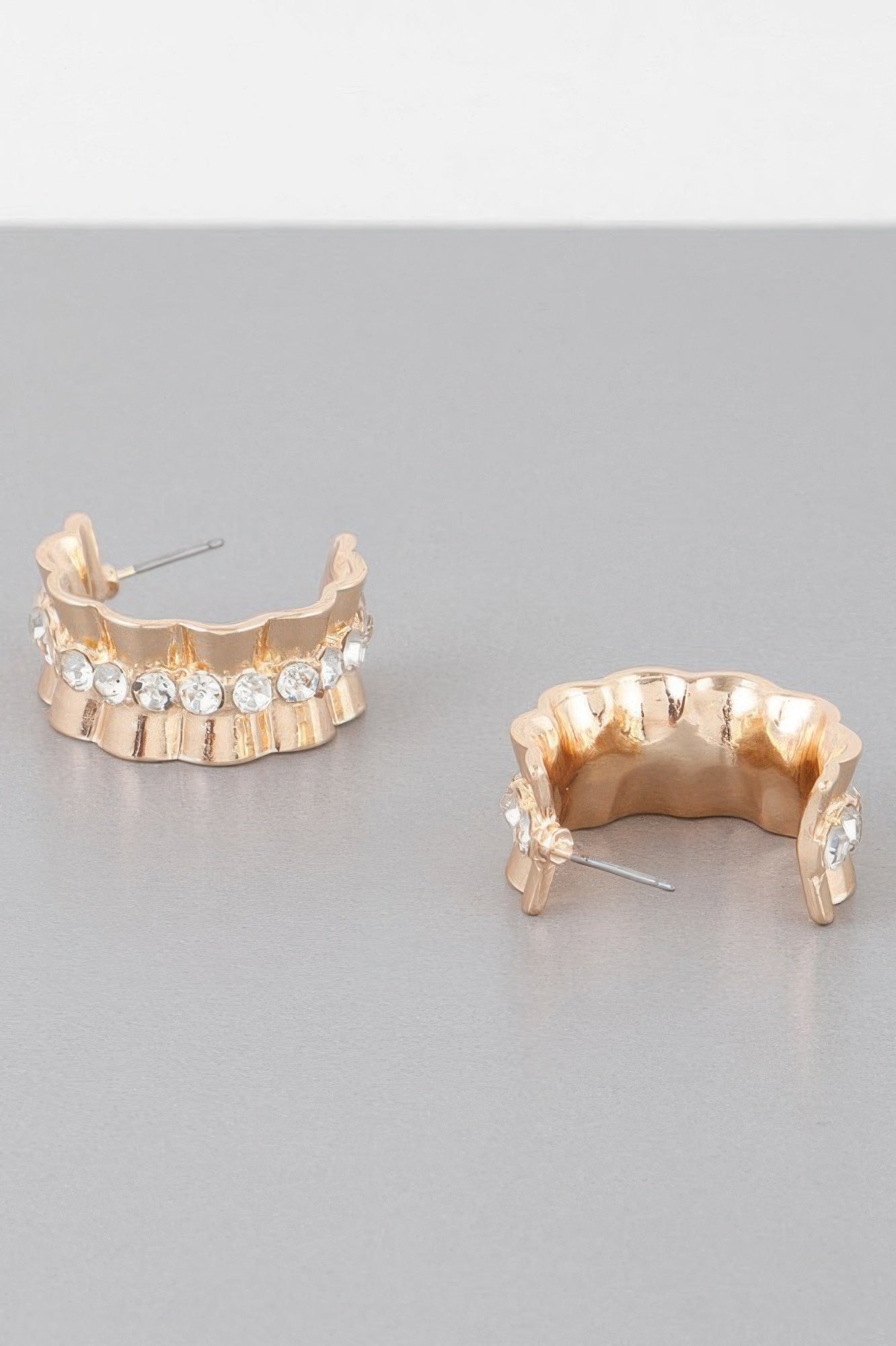 Jeweled Lace Hoop Earrings