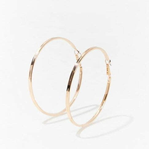 Etched Hoop Earrings / Gold Color 2.5"