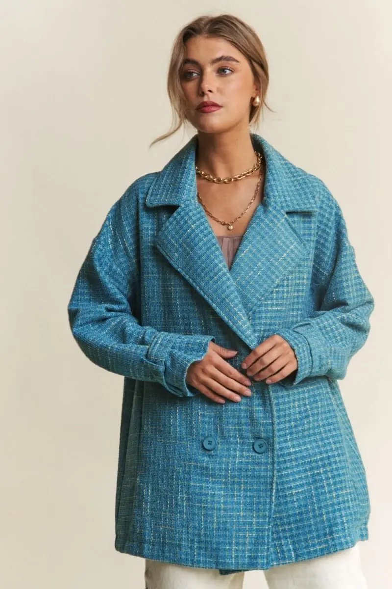Women's Tweed Coat Double-Breasted Tweed Coat - Chic & Warm Fall/Winter Outerwear