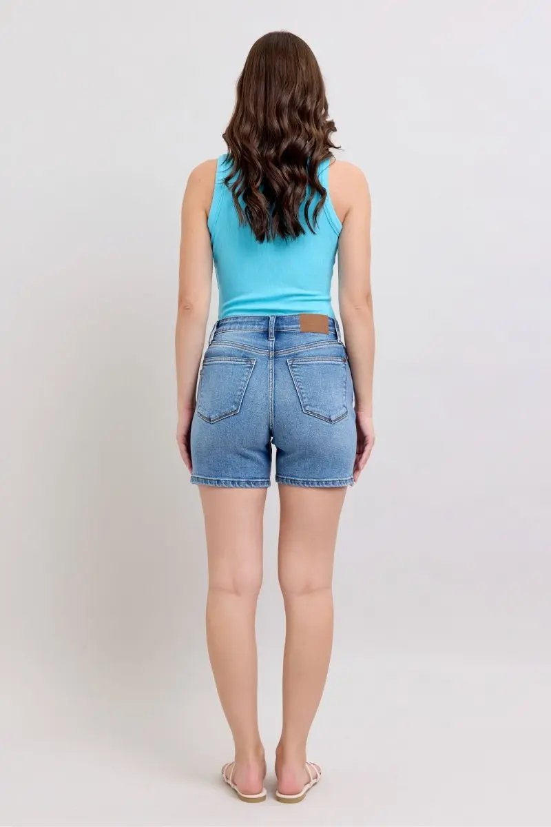 Trendsi Judy Blue Denim Shorts Women's Casual Plus Size Shorts with Pockets