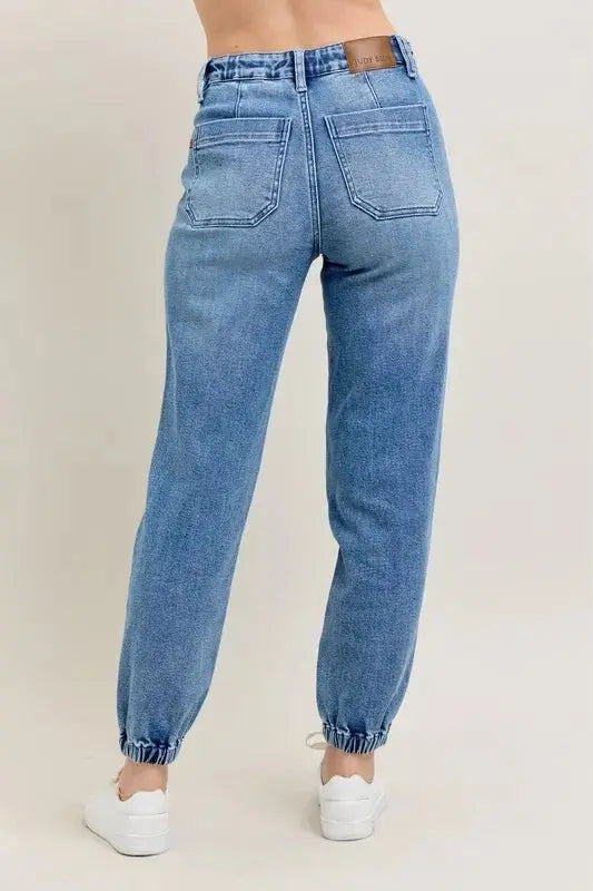 Pants Trendsi Judy Blue Denim Joggers Plus Size Women's Fashion Jeans - High Waist, Comfy