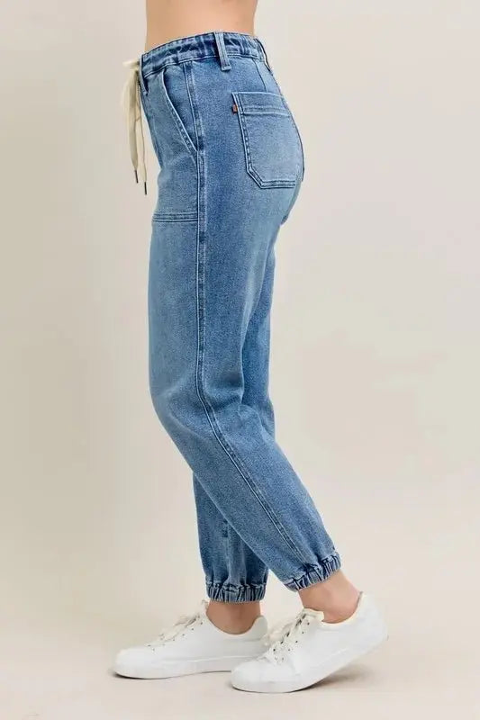 Pants Trendsi Judy Blue Denim Joggers Plus Size Women's Fashion Jeans - High Waist, Comfy