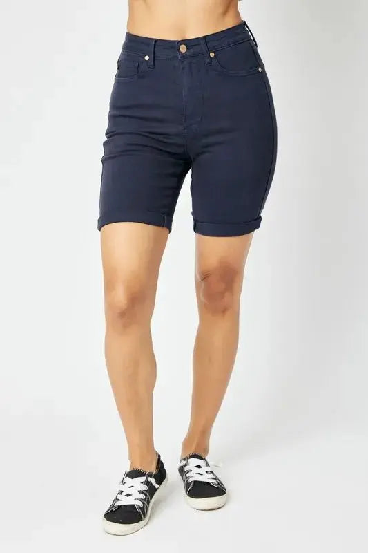 Trendsi Judy Blue Denim Shorts Women's High Waist Bermuda Shorts Tummy Control