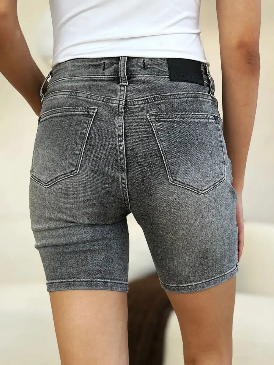 Trendsi Grey Denim Shorts High Waist