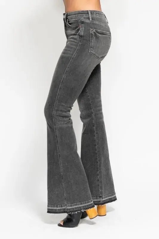 Accessories Trendsi Judy Blue Gray Flare Jeans Women's Plus Size Tummy Control Denim