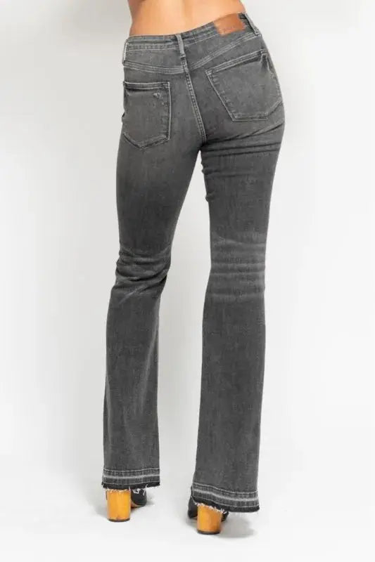 Accessories Trendsi Judy Blue Gray Flare Jeans Women's Plus Size Tummy Control Denim
