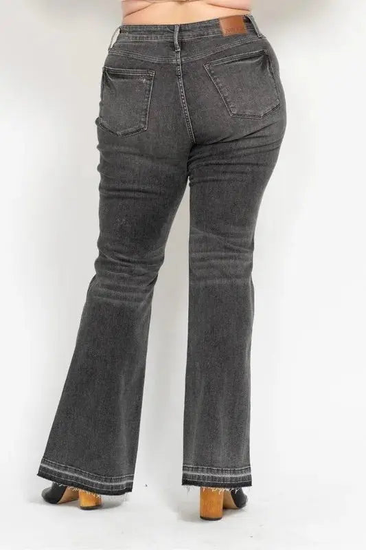 Accessories Trendsi Judy Blue Gray Flare Jeans Women's Plus Size Tummy Control Denim