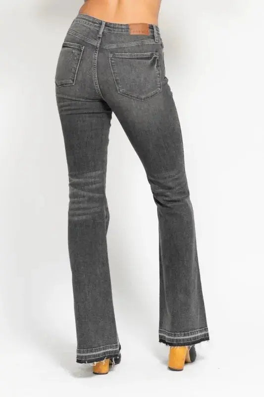 Accessories Trendsi Judy Blue Gray Flare Jeans Women's Plus Size Tummy Control Denim