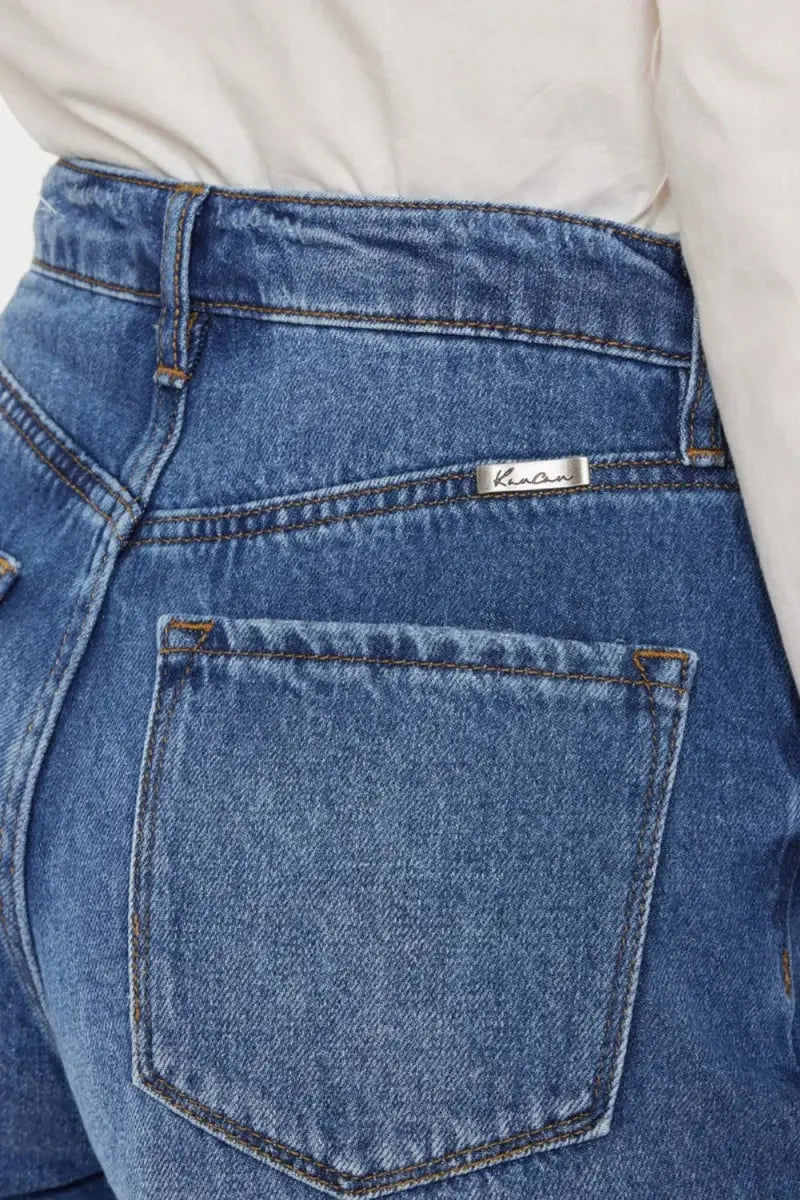 Women's Denim Shorts Denim Shorts - Distressed Button-Fly High Waist - Everyday Casual