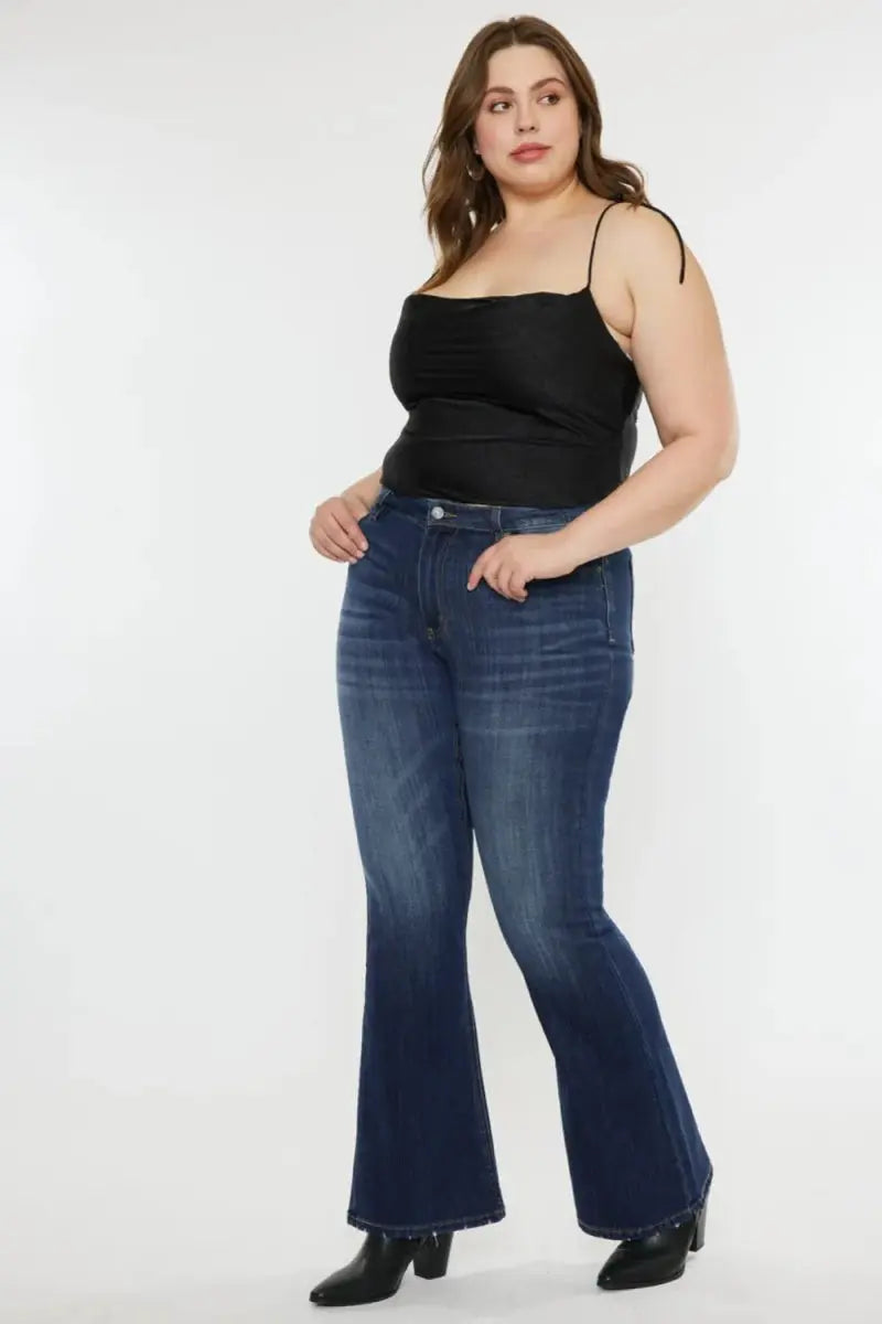 Trendsi Women's Jeans - Mid Rise Slim Flare Denim