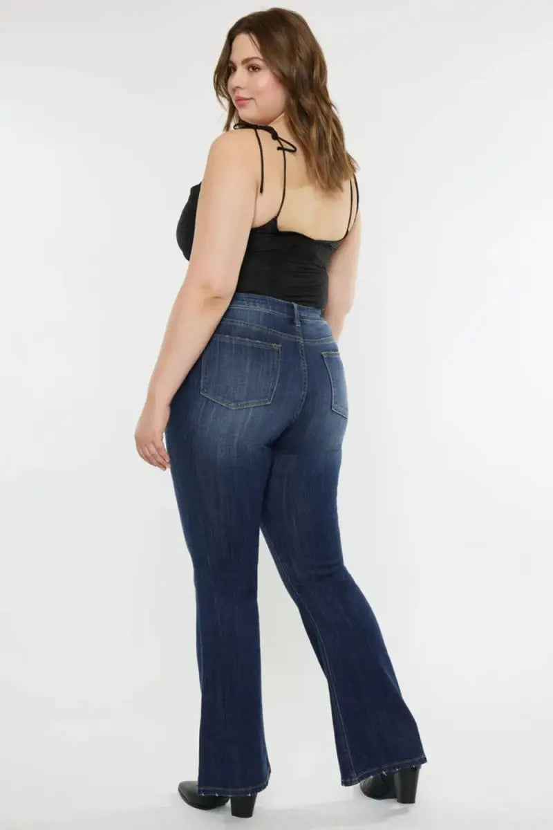 Trendsi Women's Jeans - Mid Rise Slim Flare Denim