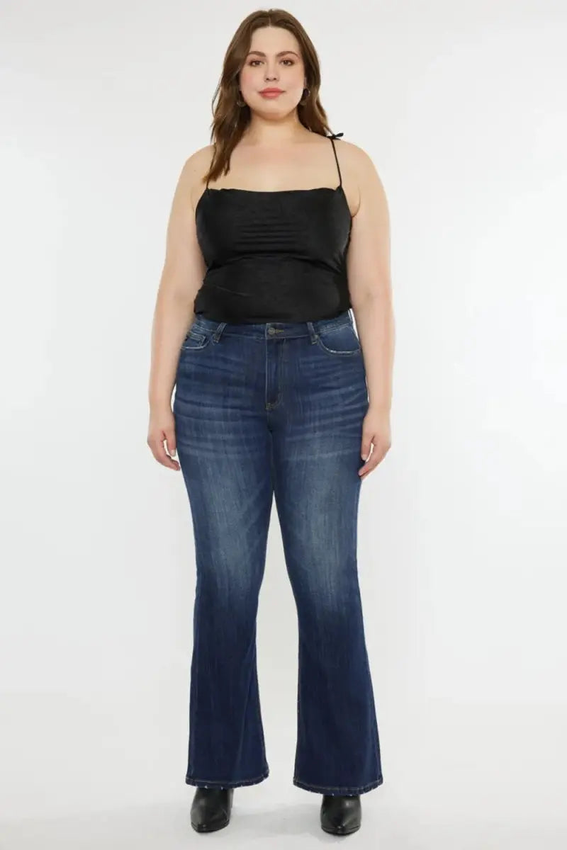 Trendsi Women's Jeans - Mid Rise Slim Flare Denim