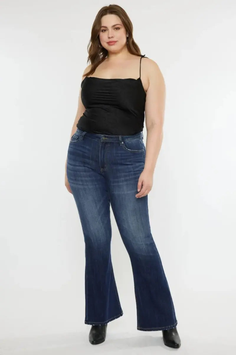Trendsi Women's Jeans - Mid Rise Slim Flare Denim
