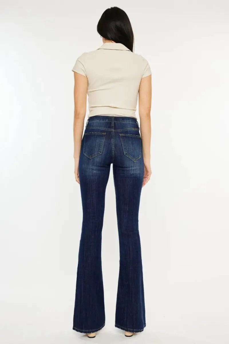 Trendsi Women's Jeans - Mid Rise Slim Flare Denim