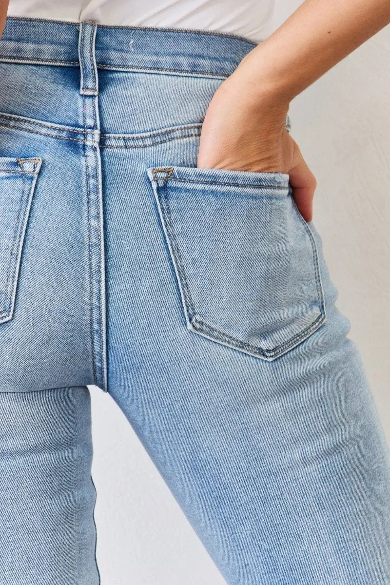 Women's Jeans - Mid Rise Bootcut Slit - Y2K Flattering Fit