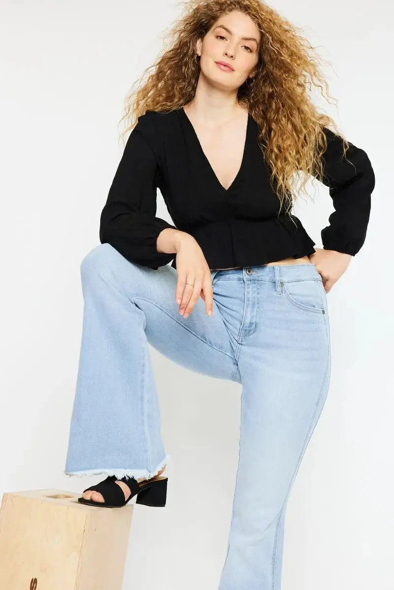 Accessories Trendsi Kancan High Rise Flare Jeans Women's Curvy Fit Denim - Chic & Flattering