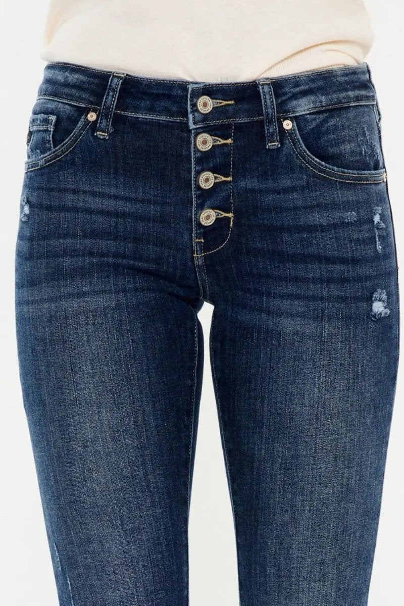 Shoes Trendsi Kancan Mid Rise Jeans + Everyday Wear + Flare Jeans + Button Fly + Comfy Fit