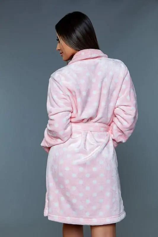 T-Shirts Premium BE WICKED Kaylee Robe - Polka Dot Pink/White, Plus Size 2X/3X