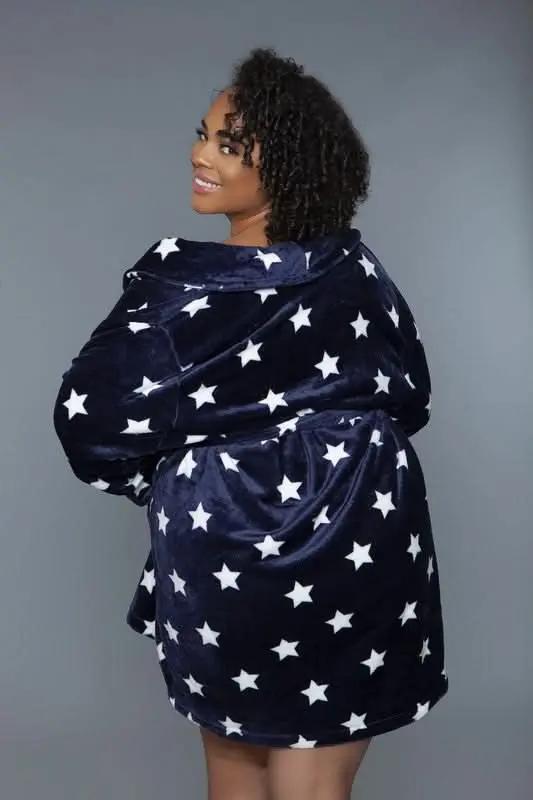 T-Shirts Premium BE WICKED Kaylee Robe - Star Print, Navy/White, Size L/XL