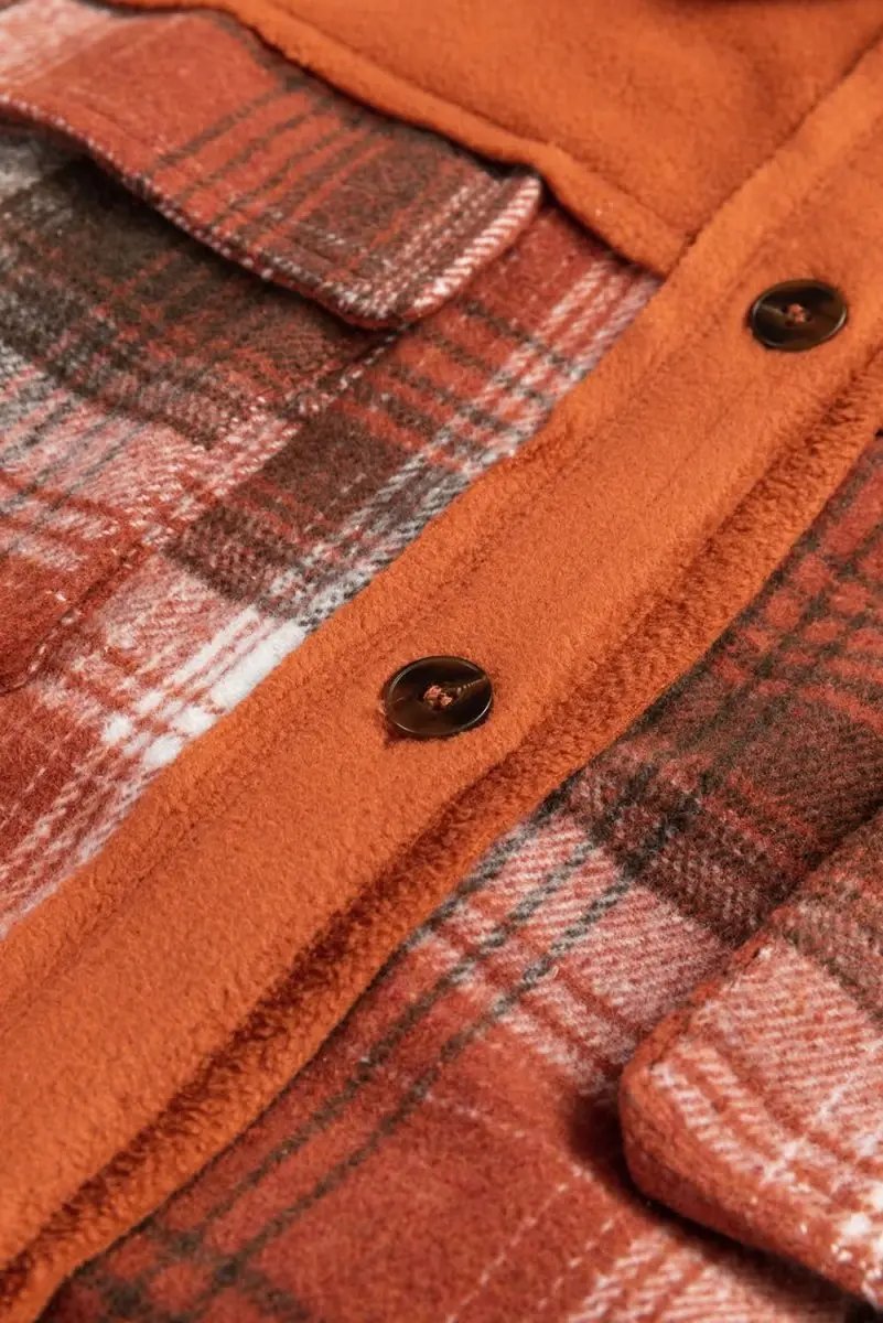 Khaki Plaid Shacket | Love Salve Polyester