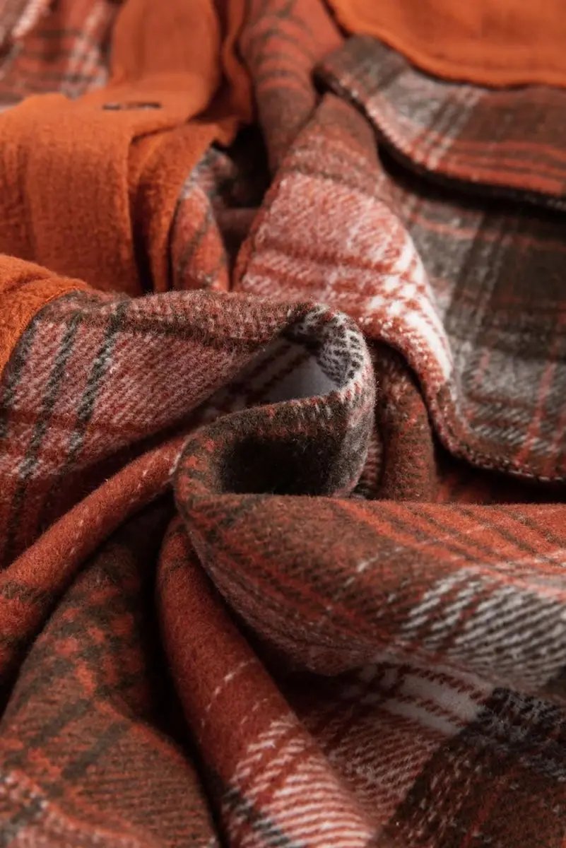 Khaki Plaid Shacket | Love Salve Polyester