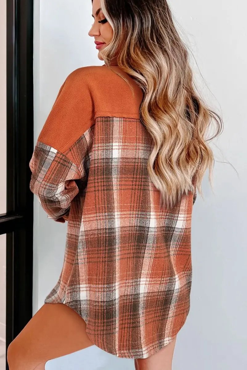 Khaki Plaid Shacket | Love Salve Polyester