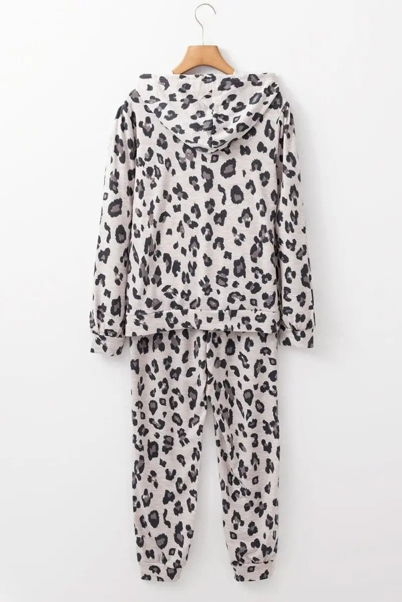 Love Salve Leopard Lounge Set Women's Hoodie & Pants
