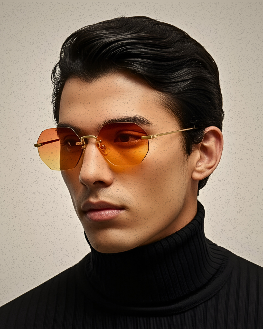 Liam Bruler 51mm Rimless Sunglasses | Orange
