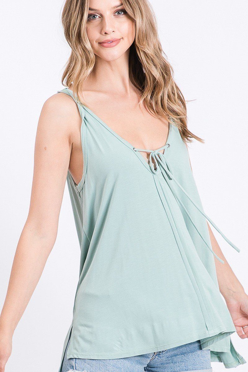 Lightweight V-Neck Flowy Summer Tank Sale