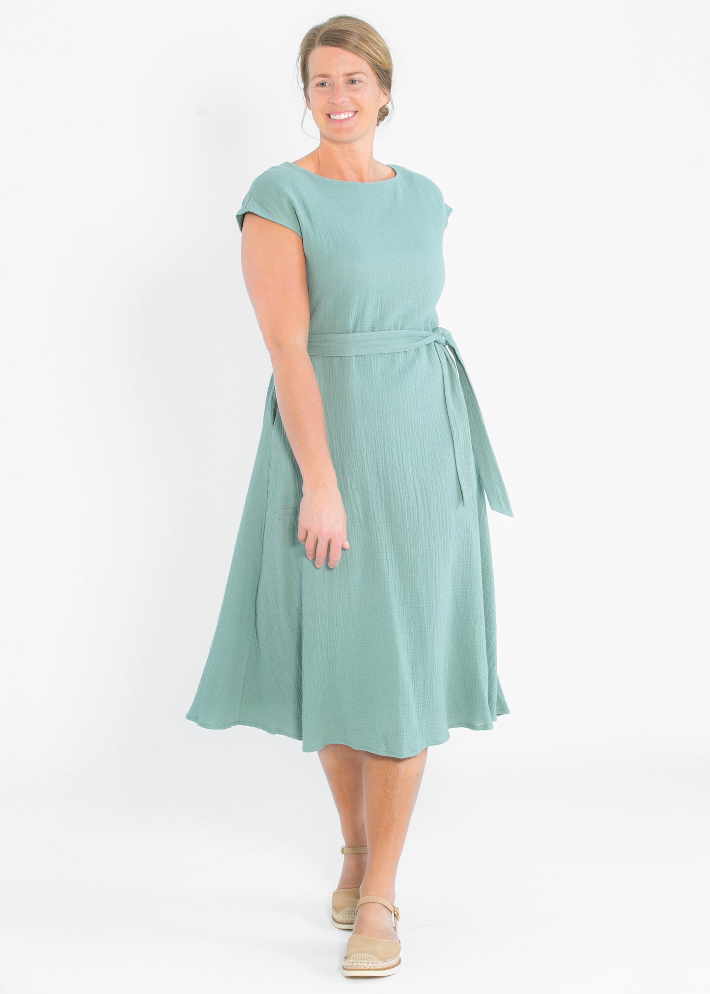 Lily Gauze Belted Midi Dress