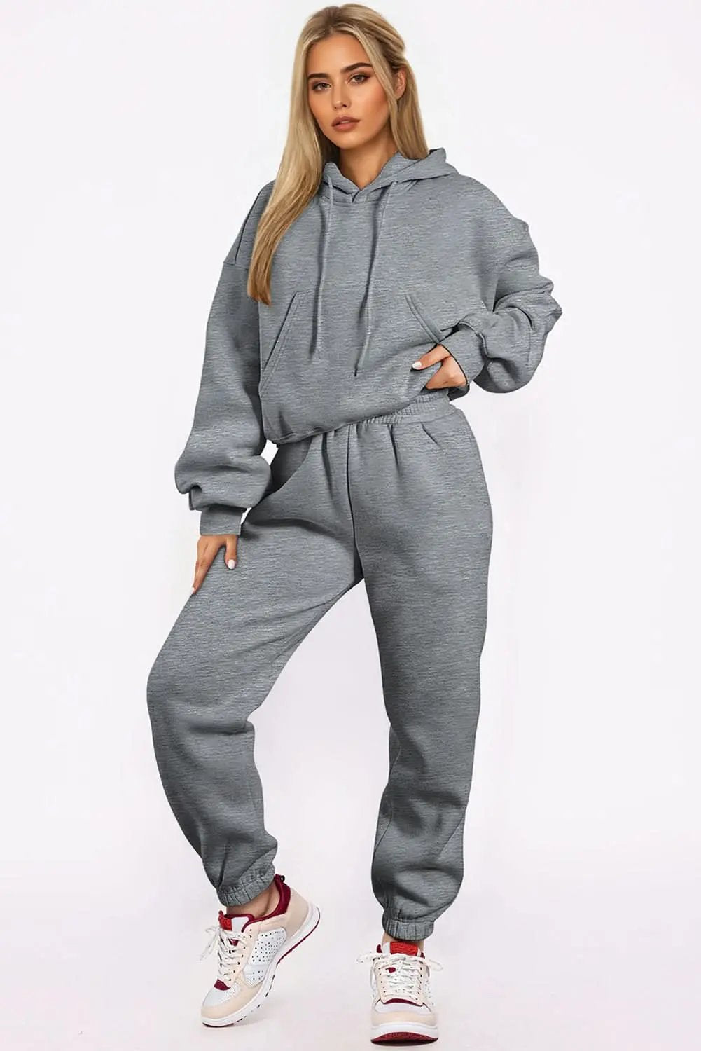 Love Salve Women's Gray Joggers — Cozy Cotton Blend Loungewear
