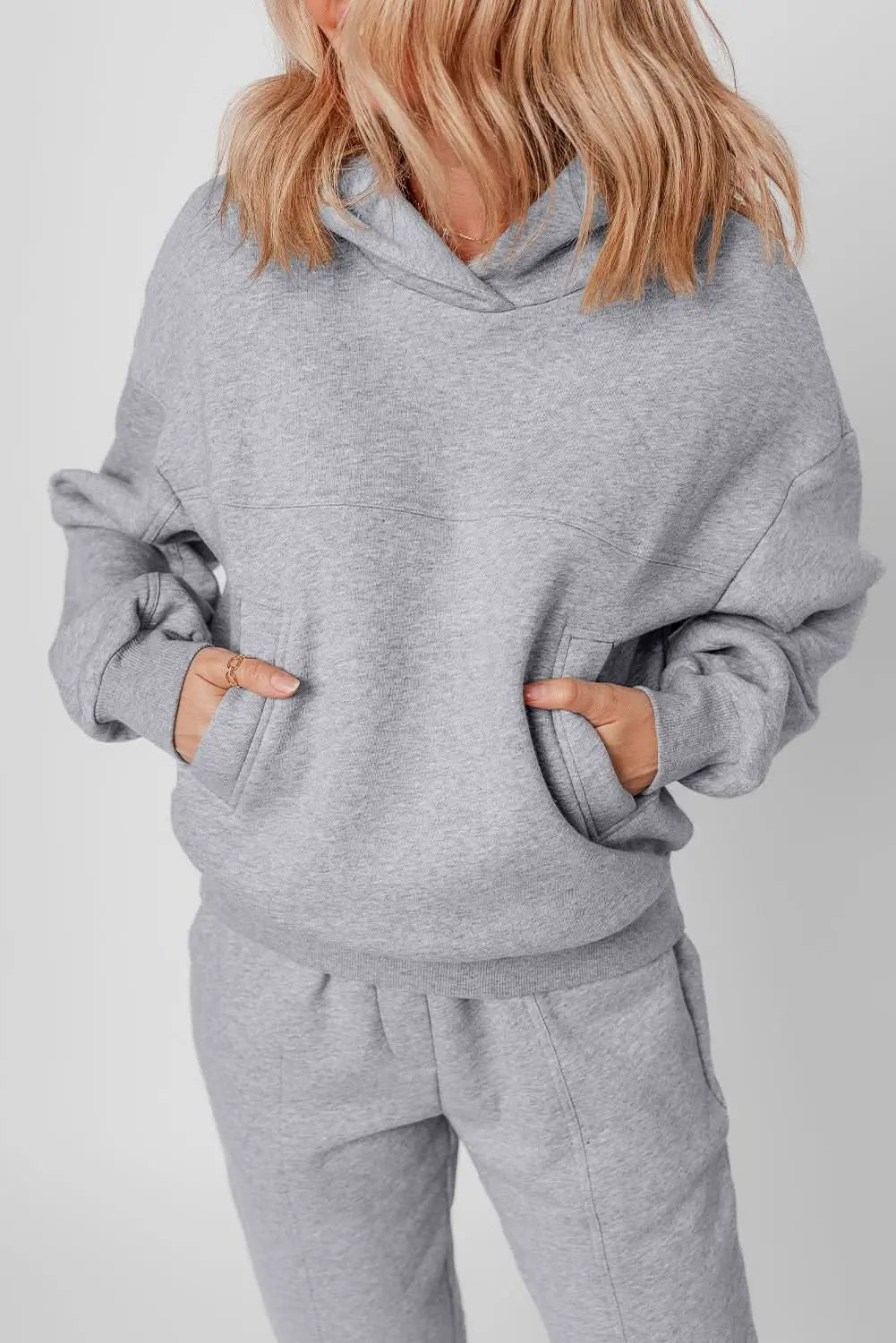 Pants Love Salve Gray Hoodie & Joggers Women's Loungewear Set Casual Winter Activewear