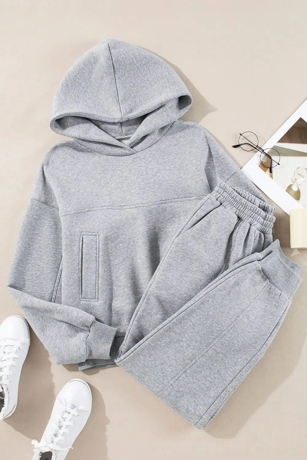 Pants Love Salve Gray Hoodie & Joggers Women's Loungewear Set Casual Winter Activewear