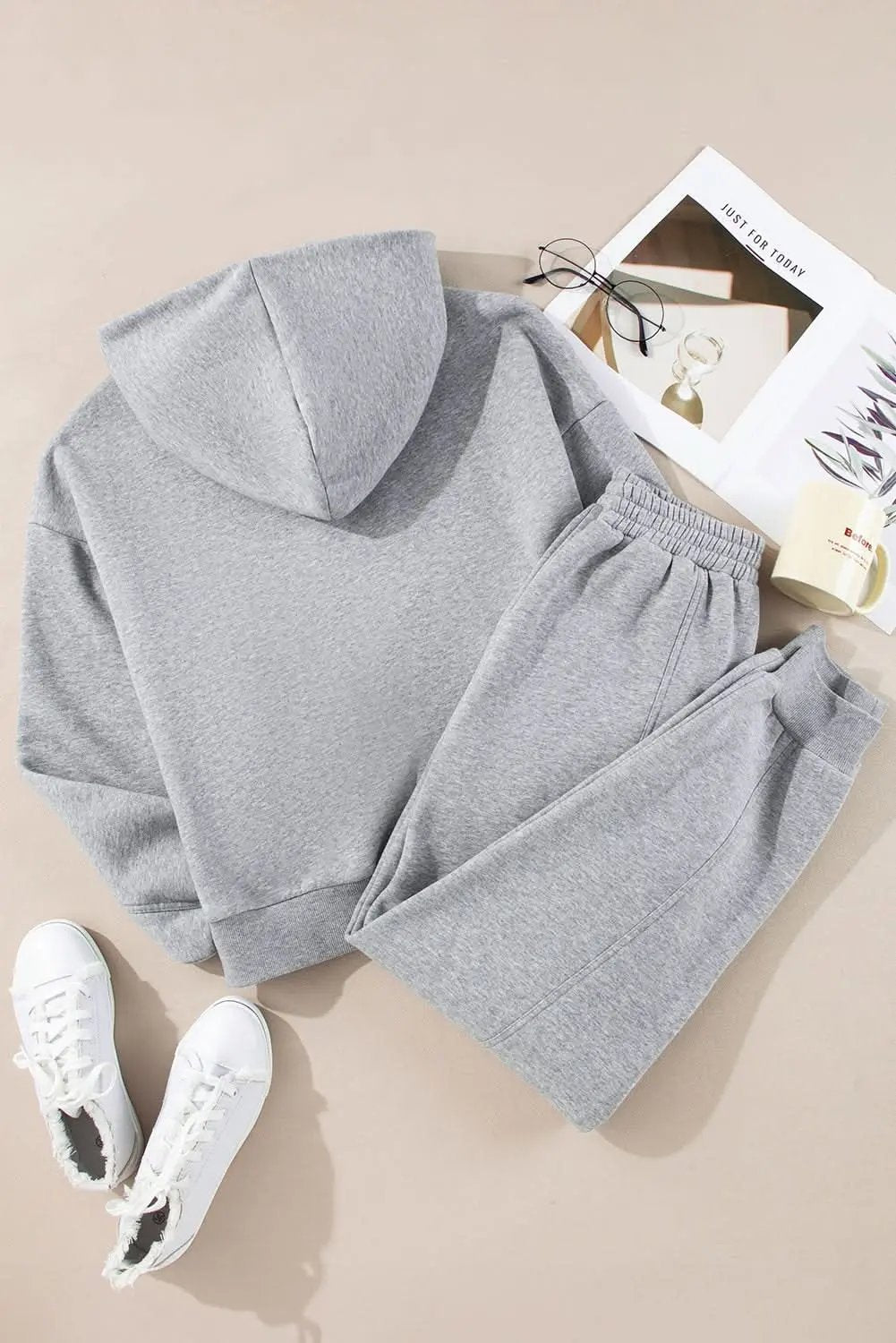 Pants Love Salve Gray Hoodie & Joggers Women's Loungewear Set Casual Winter Activewear