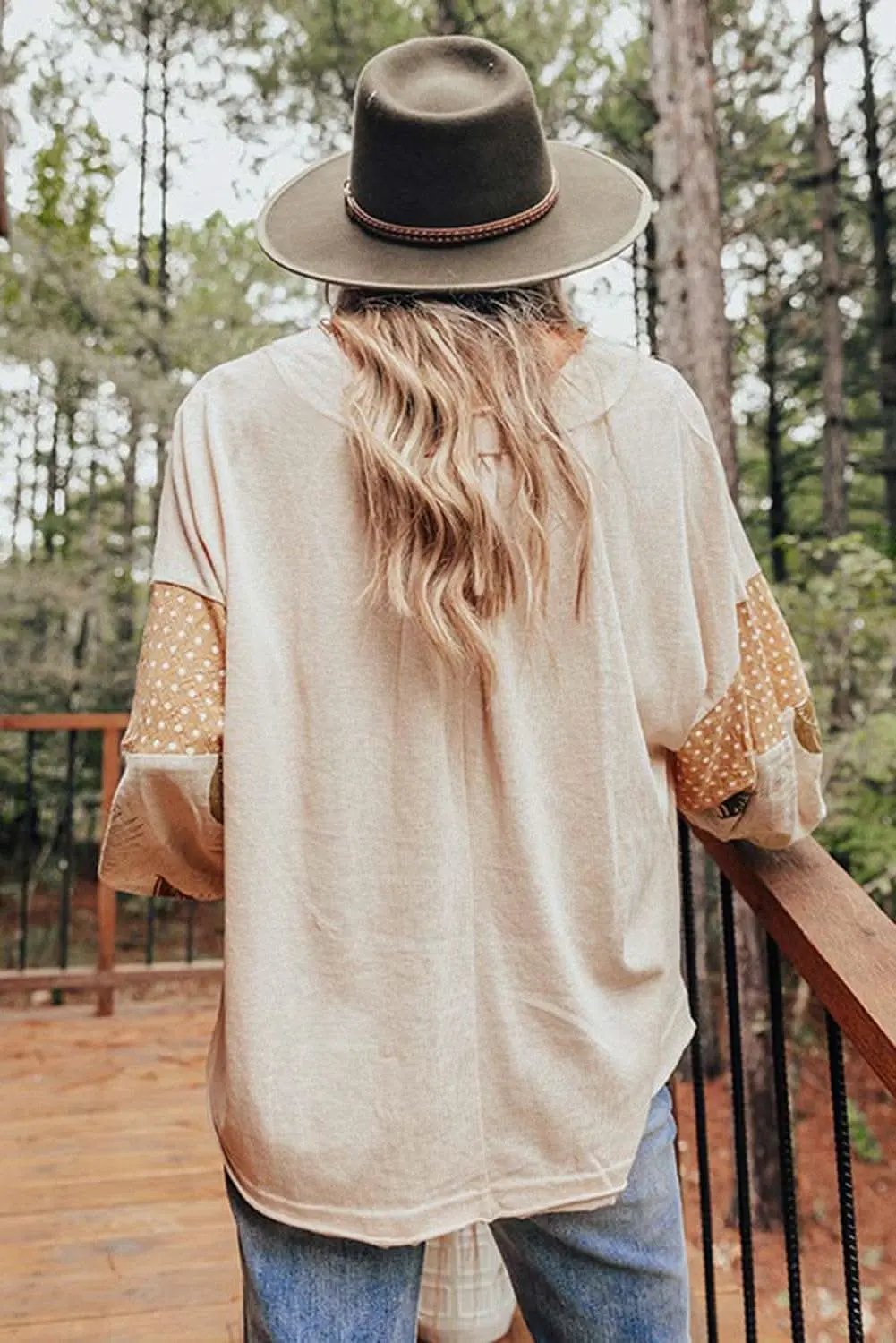 Pants Love Salve Palm Print Blouse Women's Fashion Top Puff Sleeves Chic Style