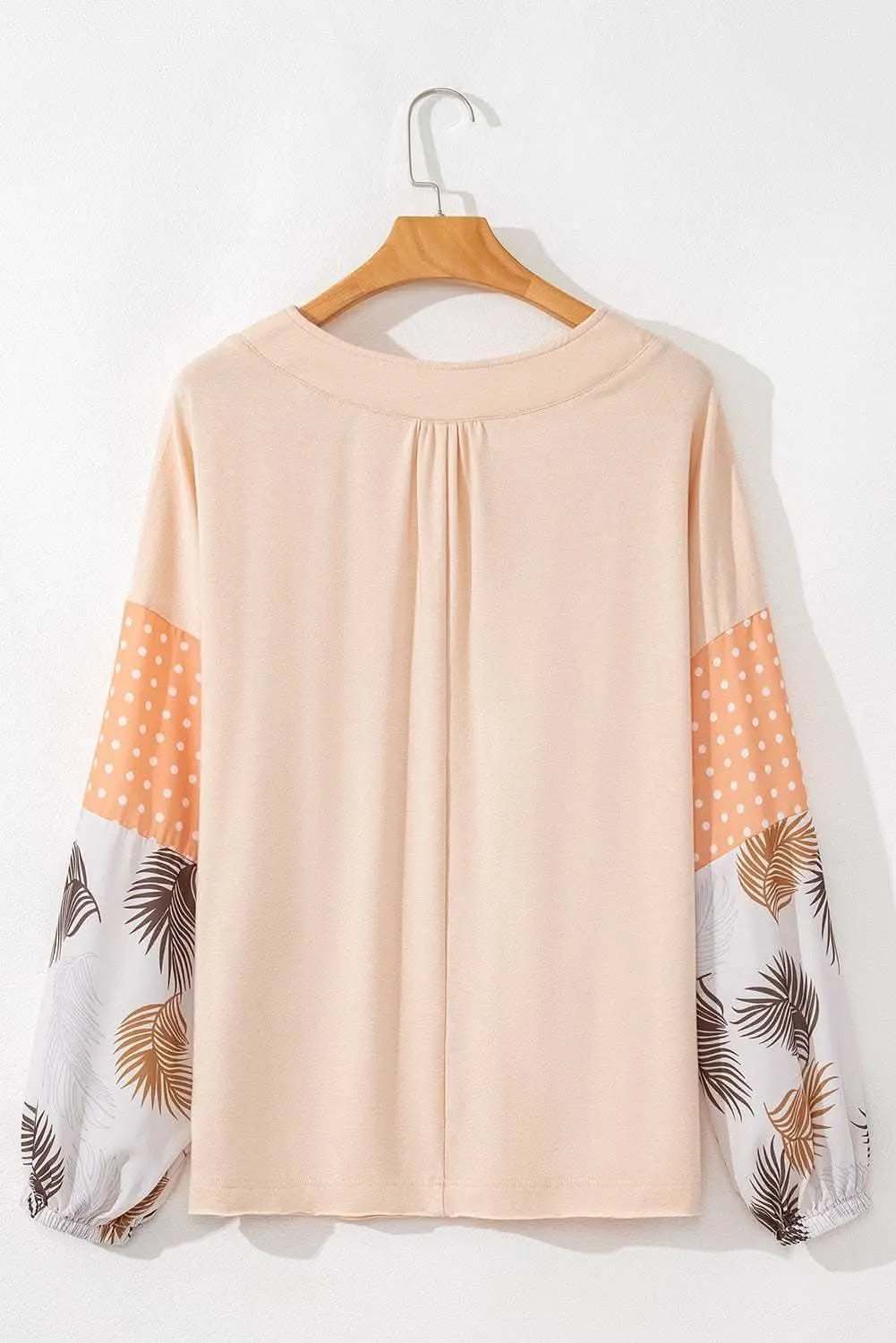 Pants Love Salve Palm Print Blouse Women's Fashion Top Puff Sleeves Chic Style
