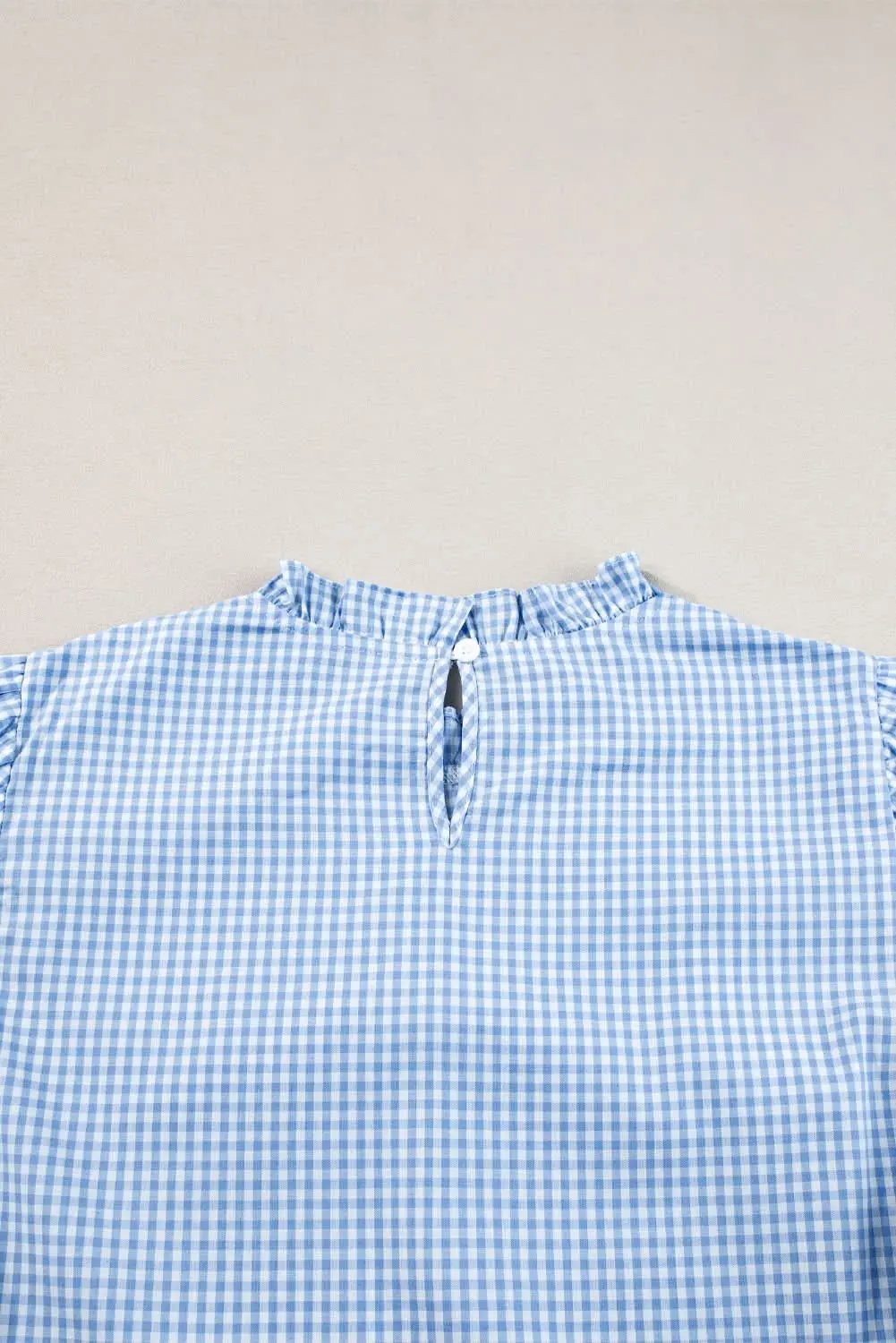 Clothing & Apparel Love Salve Light blue floral blouse with puff sleeves