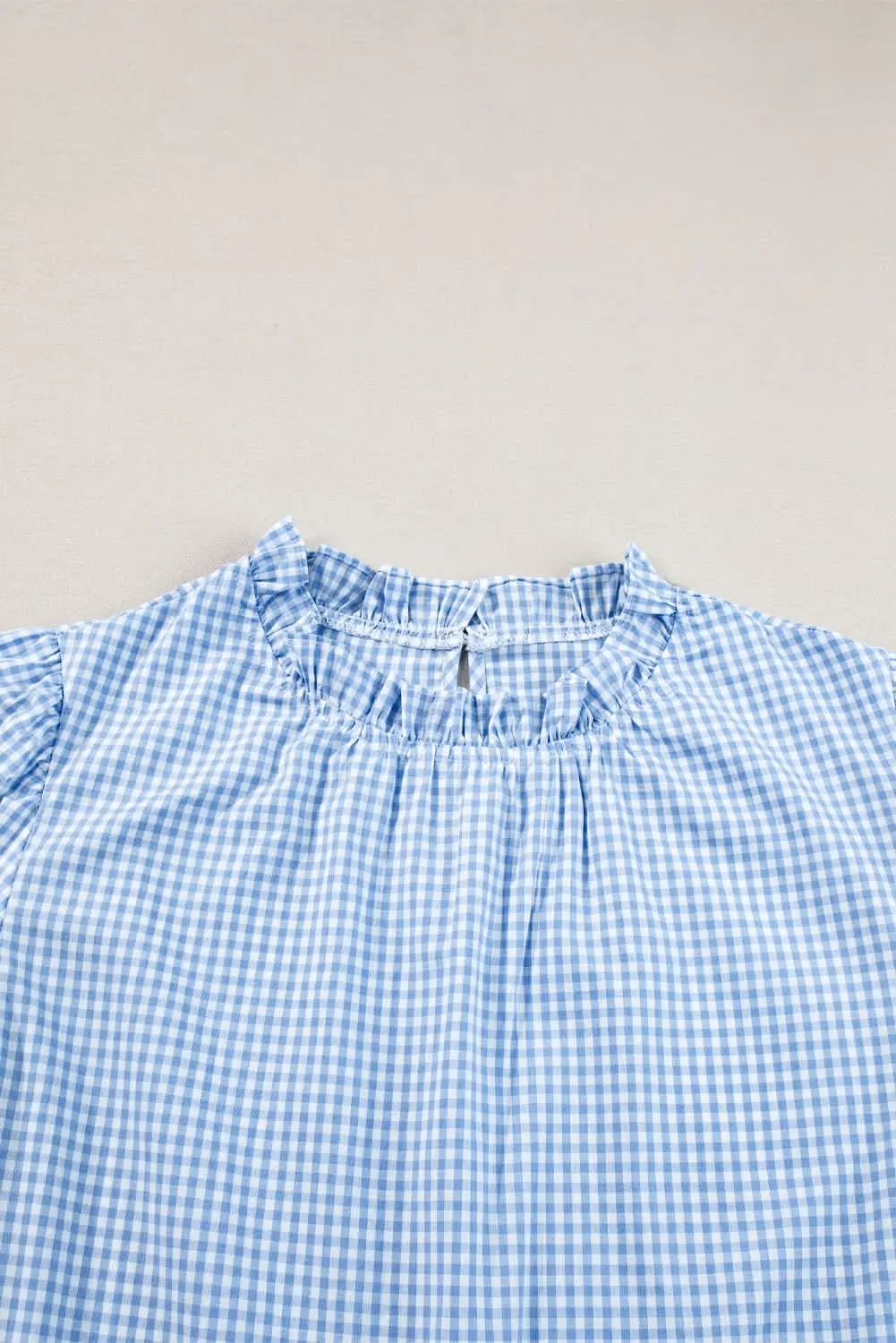Clothing & Apparel Love Salve Light blue floral blouse with puff sleeves